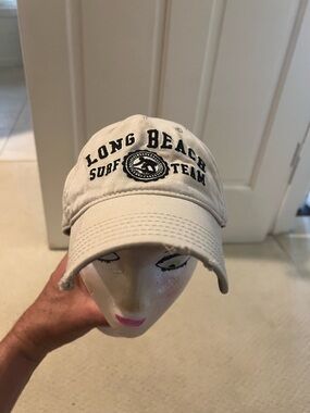 Long Beach Surf Team Embroidered Baseball Cap - Cream